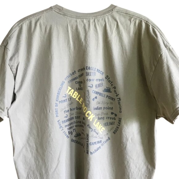 Upcycled Table Rock Lake T-Shirt: Landmarks & Marinas Graphics, Men's Size 2XL - Picture 1 of 13